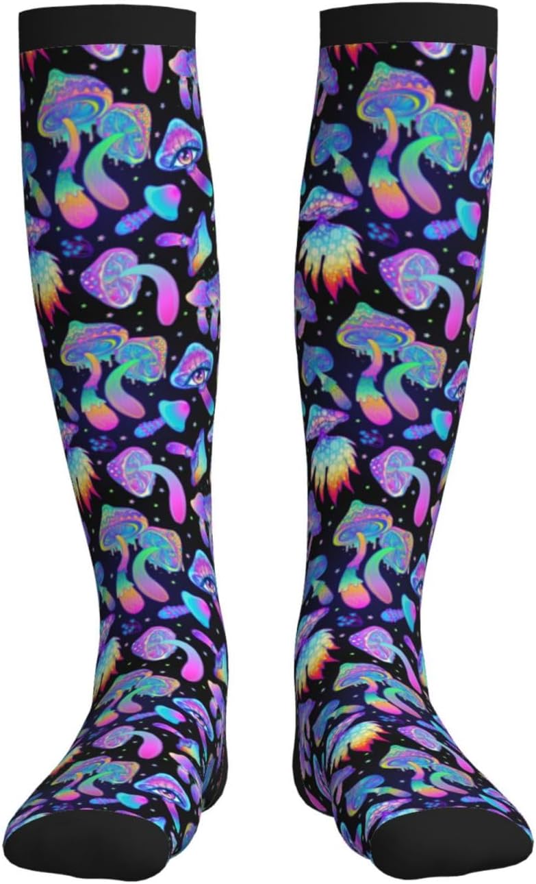 Figtihw Tie Dye Compression Socks Knee High Support Socks For Women Men Running Athletic Hiking - Image 3